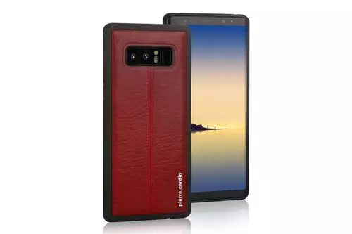 Telefontok Samsung Galaxy Note 8 - Pierre Cardin Bőr + Szilikon Tok - Piros (8719273140963)