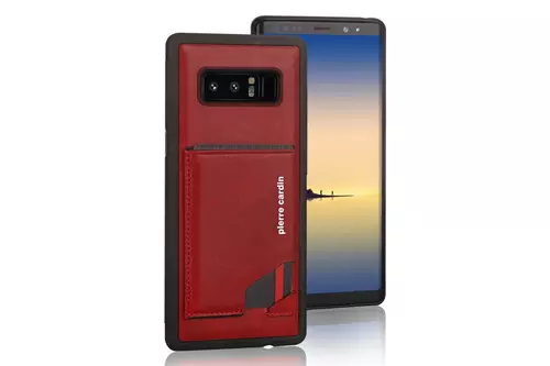 Telefontok Samsung Galaxy Note 8 - Pierre Cardin Bőr + Szilikon Tok - Piros (8719273141007)