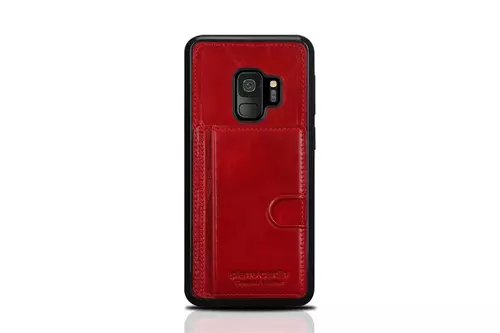 Telefontok Samsung Galaxy S9 - Pierre Cardin Bőr + Szilikon Tok A - Piros (8719273146064)