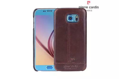 Telefontok Samsung Galaxy S6 - G9200 - Pierre Cardin Valódi Bőr Tok D Barna (8719273213704)