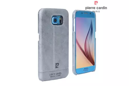 Telefontok Samsung Galaxy S6 - G9200 - Pierre Cardin Valódi Bőr Tok Szürke (8719273213711)