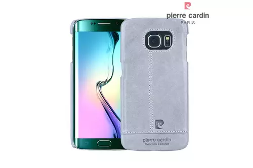 Telefontok Samsung Galaxy S6 Edge - G925 - Pierre Cardin Valódi Bőr Tok Szürke (8719273213773)