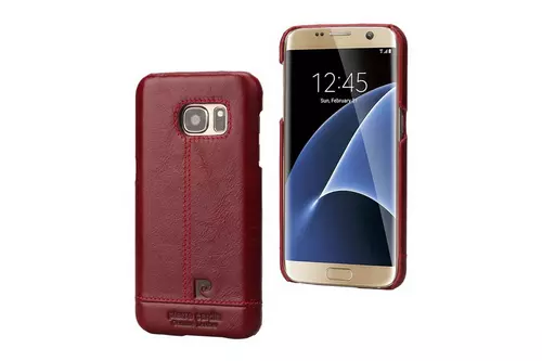 Telefontok Samsung Galaxy S7 - G930F - Pierre Cardin Valódi Bőr Tok Piros (8719273213803)