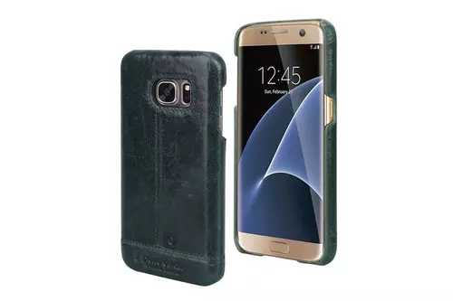 Telefontok Samsung Galaxy S7 - G930F - Pierre Cardin Valódi Bőr Tok - Zöld (8719273213841)