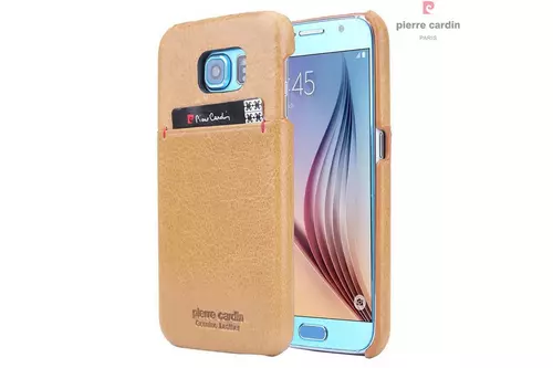 Telefontok Samsung Galaxy S6 - G9200 - Pierre Cardin Valódi Bőr Tok - Sárga (8719273214022)