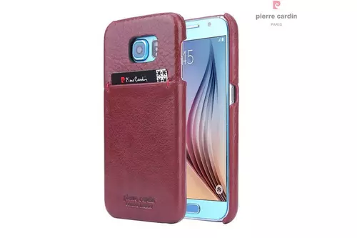 Telefontok Samsung Galaxy S6 - Pierre Cardin Valódi Bőr Tok G9200 - Piros (8719273214039)