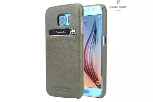 Telefontok Samsung Galaxy S6 - G9200 - Pierre Cardin Valódi Bőr Tok - Zöld (8719273214046)