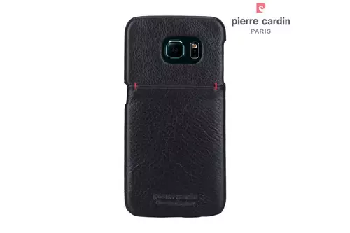 Telefontok Samsung Galaxy S6 Edge - G925 - Pierre Cardin Valódi Bőr Tok - Fekete (8719273214060)