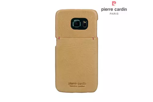 Telefontok Samsung Galaxy S6 Edge - G925 - Pierre Cardin Valódi Bőr Tok - Sárga (8719273214077)