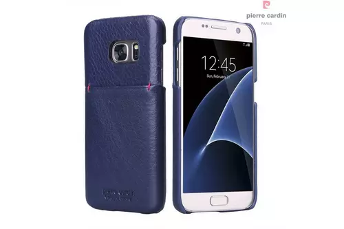 Telefontok Samsung Galaxy S7 - G930F - Pierre Cardin Valódi Bőr Tok - Zafir Kék (8719273214152)