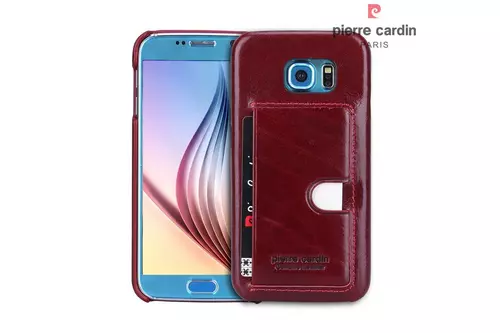 Telefontok Samsung Galaxy S6 - G9200 - Pierre Cardin Valódi Bőr Tok - Piros (8719273214329)