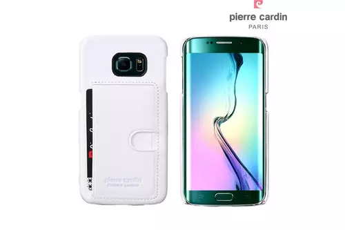 Telefontok Samsung Galaxy S6 Edge - G925 - Pierre Cardin Valódi Bőr Tok - Fehér (8719273214381)