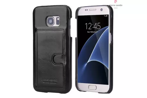 Telefontok Samsung Galaxy S7 - Pierre Cardin Valódi Bőr Tok - G930F - Fekete (8719273214411)