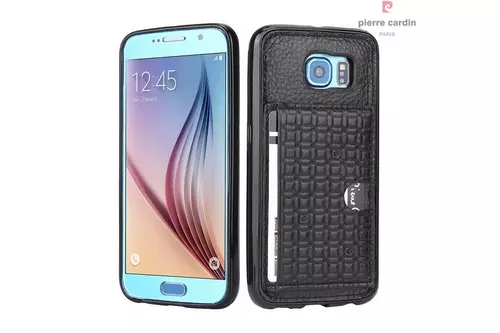 Telefontok Samsung Galaxy S6 - Pierre Cardin Bőr + Szilikon Tok - G9200 - Fekete (8719273214572)