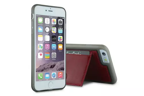 Telefontok Pierre IPhone 6 Plus / 6S Plus - Cardin Bőr + Szilikon Tok - Piros (8719273214749)