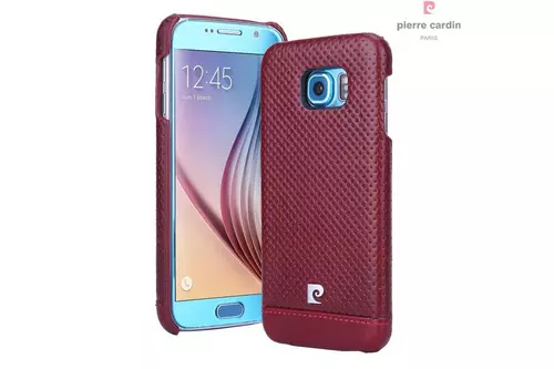 Telefontok Samsung Galaxy S6 - G9200 - Pierre Cardin Valódi Bőr Tok - Piros (8719273214954)