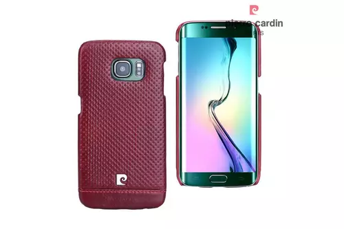 Telefontok Samsung Galaxy S6 Edge - Pierre Cardin Valódi Bőr Tok - G925 - Piros (8719273214985)
