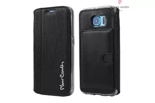 Telefontok Pierre Cardin Kihajtható Valódi Bőr Tok Samsung Galaxy S6 - G9200 - Fekete (8719273215111)