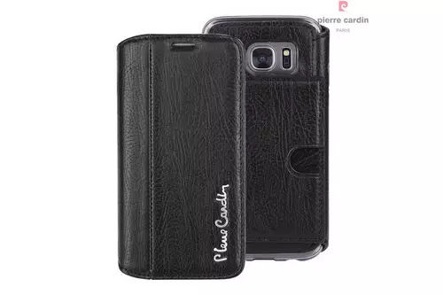 Telefontok Pierre Cardin Kihajtható Valódi Bőr Tok Samsung Galaxy S7 - G930F - Fekete (8719273215173)