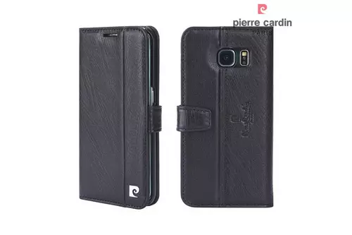 Telefontok Pierre Cardin Kihajtható Valódi Bőr Tok Samsung Galaxy S6 Edge - G925 - Fekete (8719273215326)