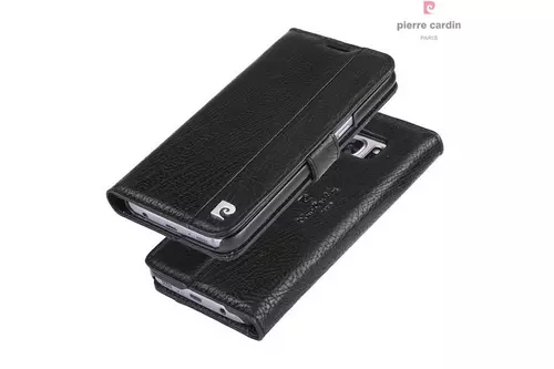 Telefontok Pierre Cardin Kihajtható Valódi Bőr Tok Samsung Galaxy S7 - G930F- Fekete (8719273215357)