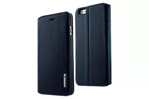 Telefontok Pierre Cardin Kihajtható Valódi Bőr Tok IPhone 6 Plus / 6s Plus - Zafir Kék (8719273215685)