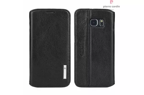 Telefontok Pierre Cardin Kihajtható Valódi Bőr Tok Samsung Galaxy S6 Edge - G925 - Fekete (8719273215746)