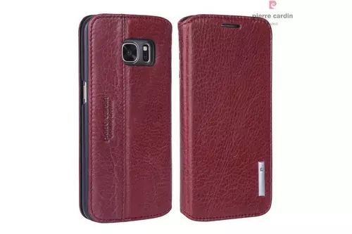 Telefontok Pierre Cardin Kihajtható Valódi Bőr Tok Samsung Galaxy S7 - G930F - Piros (8719273215807)