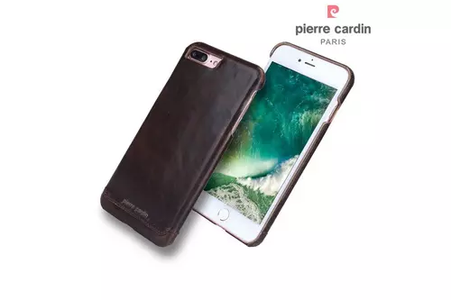 Telefontok IPhone 7 Plus / 8 Plus - Pierre Cardin Valódi Bőr Tok - D Barna (8719273229378)