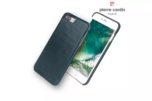 Telefontok IPhone 7 Plus / 8 Plus - Pierre Cardin Valódi Bőr Tok - Zöld (8719273229392)