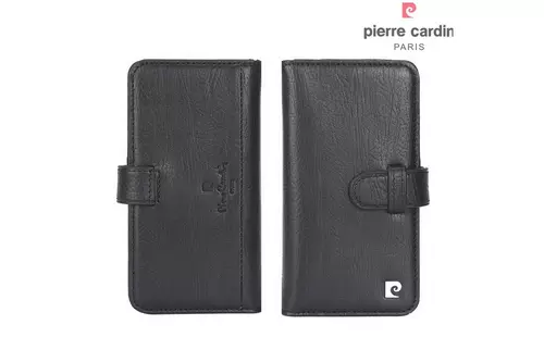 Telefontok Pierre Cardin Kihajtható Valódi Bőr Tok IPhone 7 Plus / 8 Plus - Fekete (8719273206126)