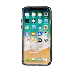 Telefontok Samsung J4+ (J4 Plus) 2018 - Szívecskés fekete edzett üvegtok-1
