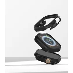 Ringke Slim műanyag védő tok Apple Watch Ultra 1 / 2 (49 mm) okosórához fekete+átlátszó-1