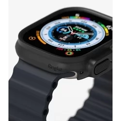 Ringke Slim műanyag védő tok Apple Watch Ultra 1 / 2 (49 mm) okosórához fekete+átlátszó-5