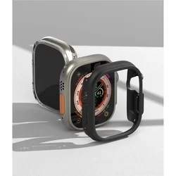 Ringke Slim műanyag védő tok Apple Watch Ultra 1 / 2 (49 mm) okosórához fekete+átlátszó-7
