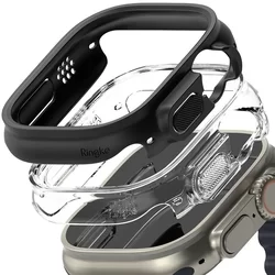 Ringke Slim műanyag védő tok Apple Watch Ultra 1 / 2 (49 mm) okosórához fekete+átlátszó-8