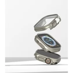 Ringke Slim műanyag védő tok Apple Watch Ultra 1 / 2 (49 mm) okosórához titániumszürke+átlátszó-2