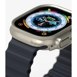 Ringke Slim műanyag védő tok Apple Watch Ultra 1 / 2 (49 mm) okosórához titániumszürke+átlátszó-6