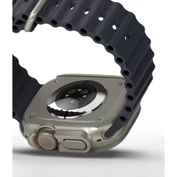 Ringke Slim műanyag védő tok Apple Watch Ultra 1 / 2 (49 mm) okosórához titániumszürke+átlátszó-7