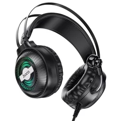 Headset: HOCO W101 - fekete fejhallgató mikrofonnal (vezetékes: 2xJack)-3
