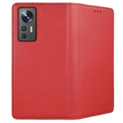 Telefontok Xiaomi 12 Lite - piros mágneses szilikon keretes könyvtok-2