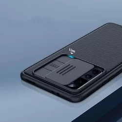 Telefontok Xiaomi 12 Lite - Nillkin csúsztatható kameravédős fekete hátlap tok-1