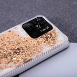 Xiaomi Redmi 10C Telefontok - arany folyékony csillámos hátlap tok-3