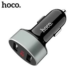 Autós töltő: HOCO Z26 - fekete 2xUSB szivartöltőfej 2,1A, LED jelzővel-1
