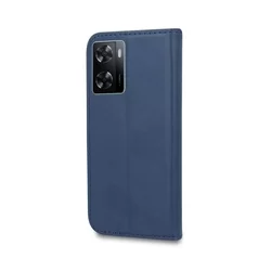 Telefontok Oppo A57S - Smart Magnetic kék szilikon keretes mágneses könyvtok-1