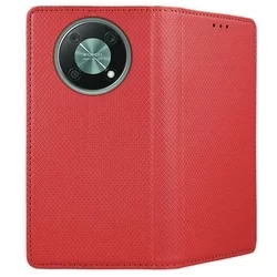 Telefontok Huawei nova Y90 - piros mágneses szilikon keretes könyvtok-2