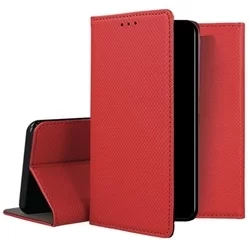 Telefontok Oppo A57s - piros mágneses szilikon keretes könyvtok-3