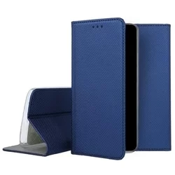 Telefontok Oppo A57s - kék mágneses szilikon keretes könyvtok-3