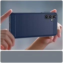 Telefontok Samsung Galaxy A14 5G - Carbon Fiber kék szilikon tok-1