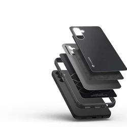 Telefontok Samsung Galaxy A14 5G - Dux Ducis Fino fekete műanyag tok, szilikon kerettel-1